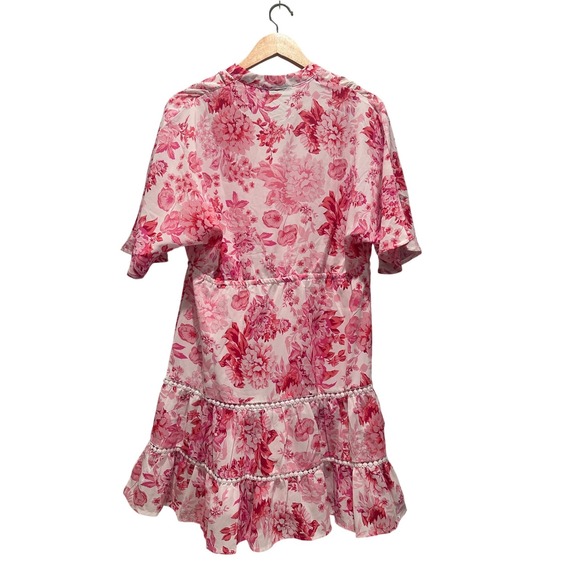 NWT Petal & Pup Sienna Long Sleeve Pink Floral Mini Dress Size US 6 Valentines - Picture 3 of 10